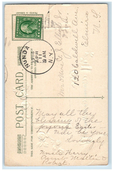 1911 Easter Morning Wagon River House Flowers John Winsch Artist Signed Postcard