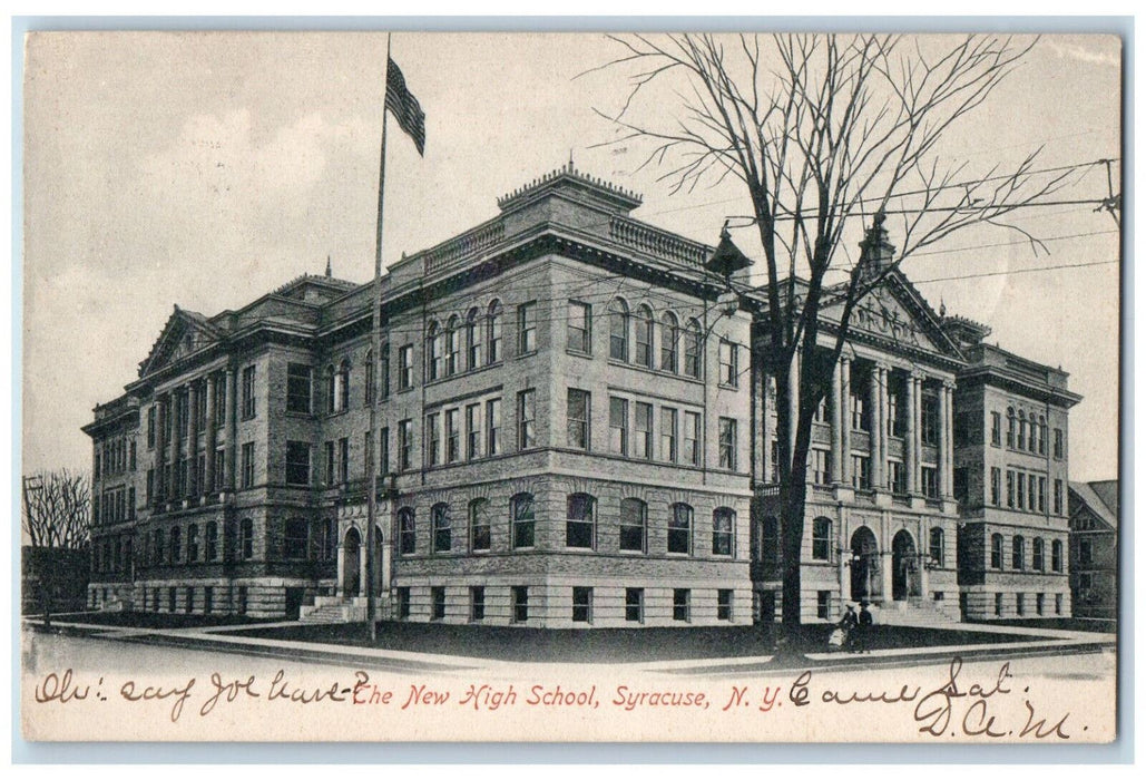 1907 The New High School Syracuse New York NY Dundee NY Antique Postcard
