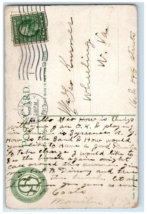 1913 High School and First Universalist Church Syracuse New York NY Postcard