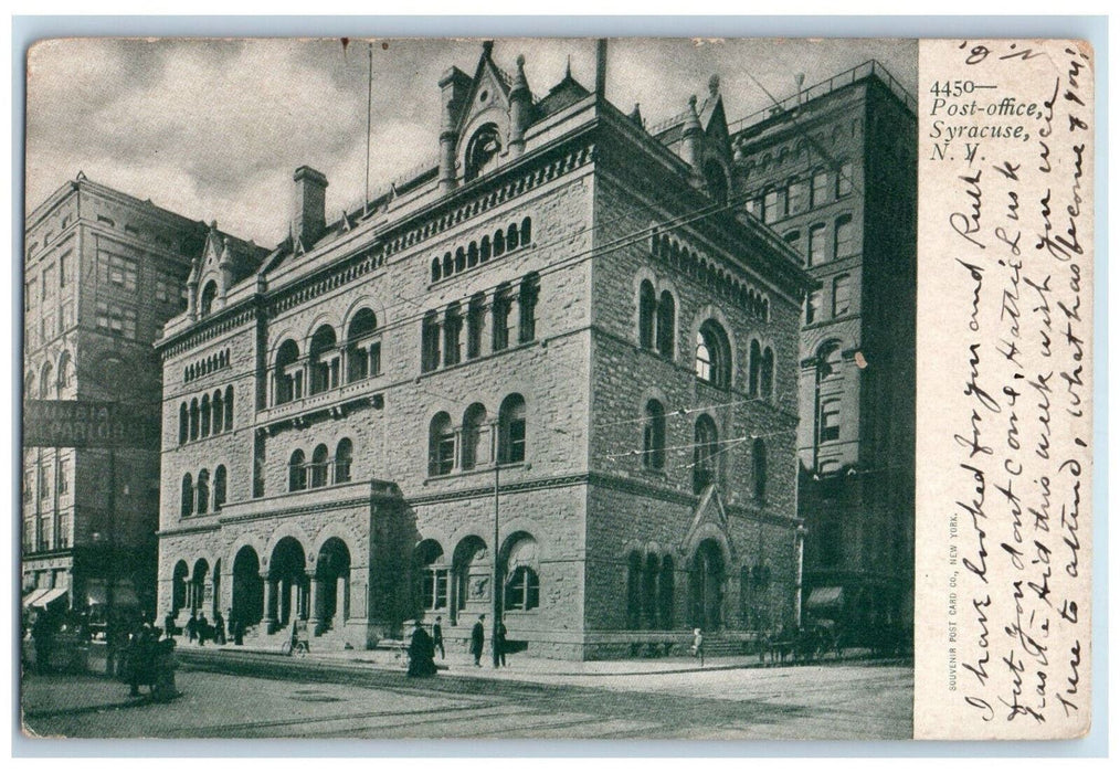 c1905 Post Office Syracuse New York NY Souvenir Post Card Co. Postcard