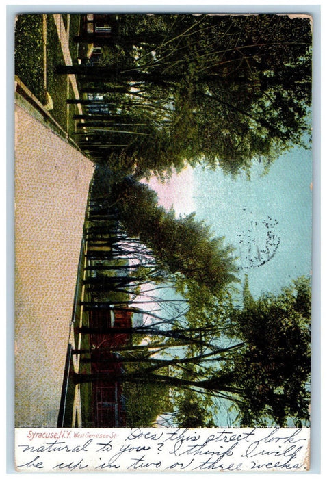 1909 West Genesee Street Syracuse New York NY Antique Posted Postcard