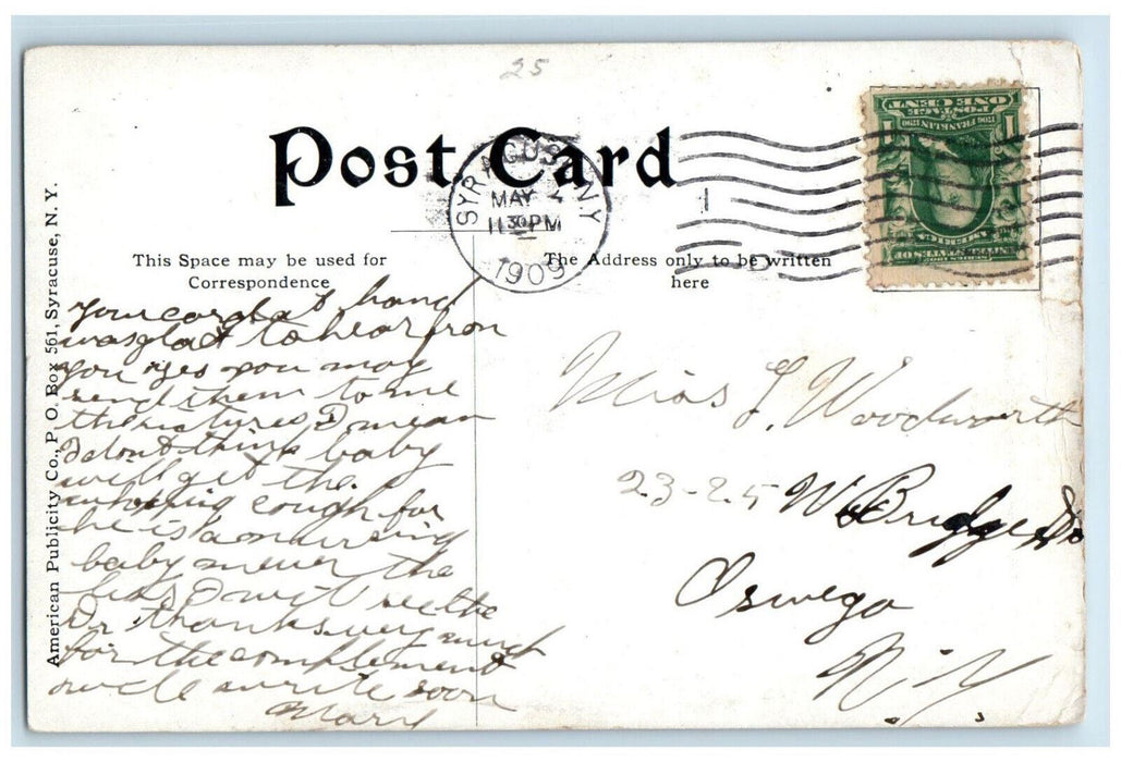 1909 Clinton Square Syracuse New York NY Posted Americcan Publicity Co. Postcard