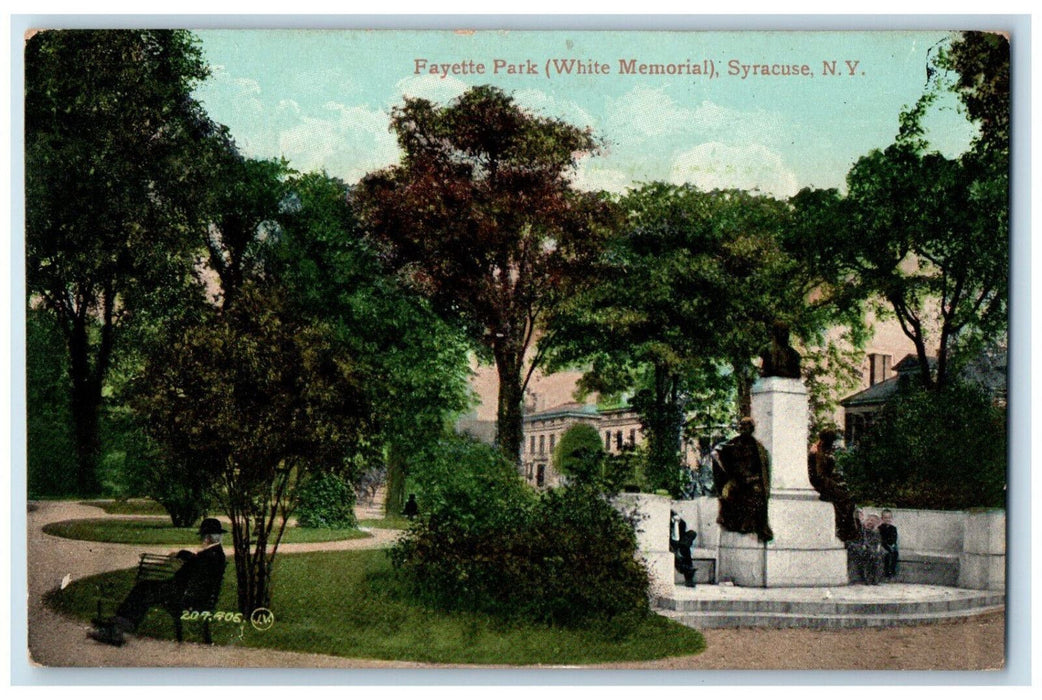 c1910 Fayette Park (White Memorial) Syracuse New York NY Antique Postcard