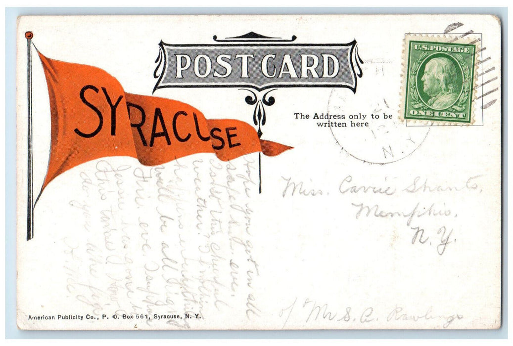 c1910 Syracuse University Syracuse Pennant NY Antique Multiview Postcard