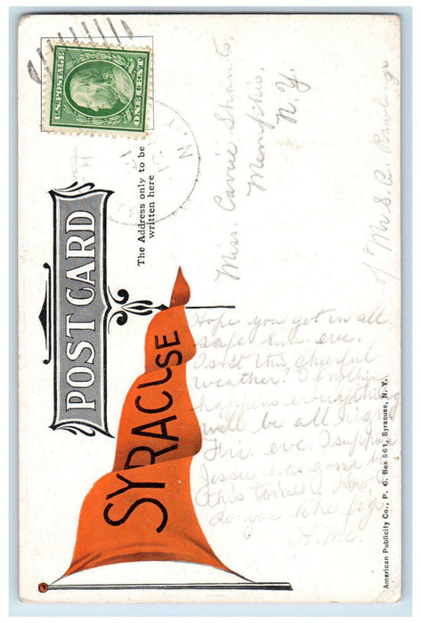 c1910 Syracuse University Syracuse Pennant NY Antique Multiview Postcard