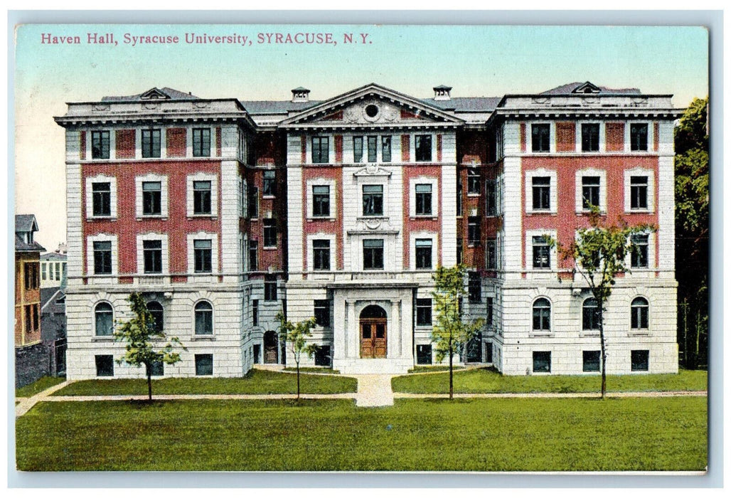 c1910 Haven Hall Entrance Syracuse University New York NY Antique Postcard
