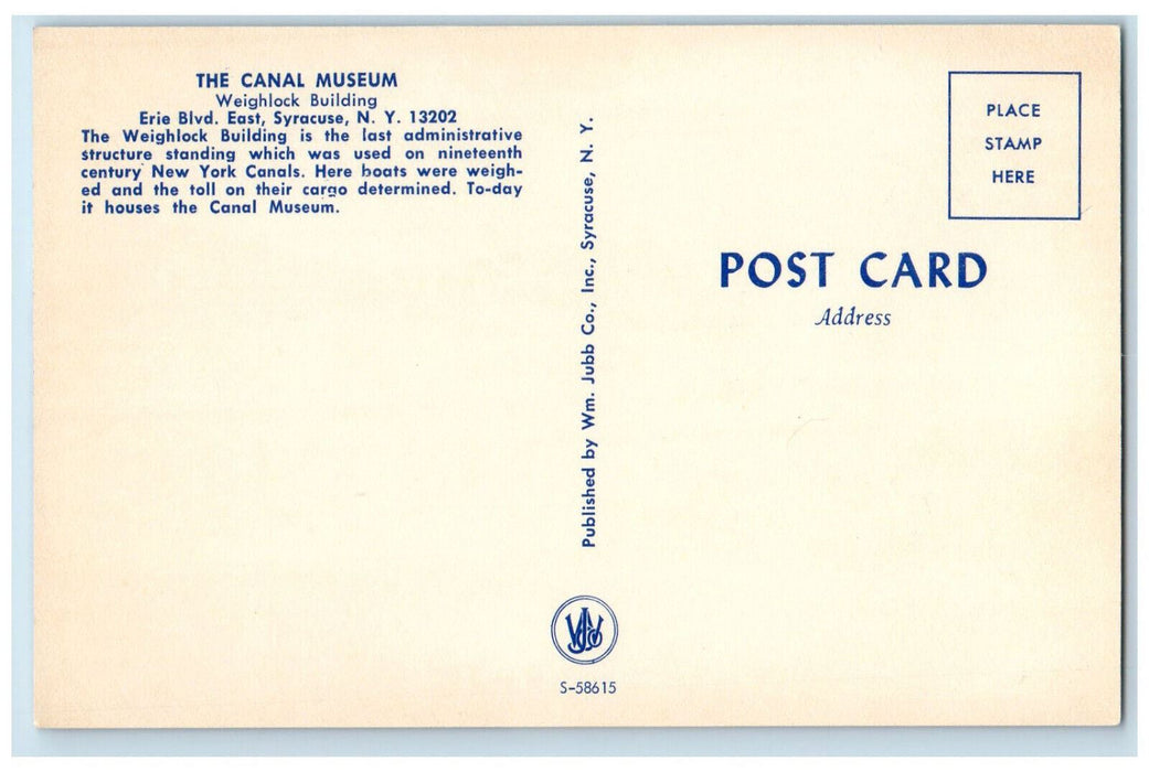 c1950's The Canal Museum Weighlock Building Syracuse New York NY Postcard