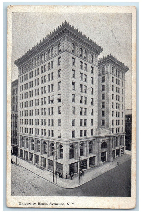 c1920's Buildings of University Block Syracuse New York NY Posted Postcard