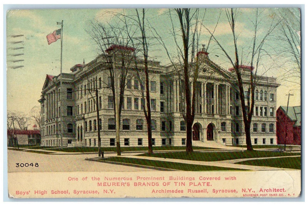 1910 Meurer's Brands of Tin Plate Syracuse NY Advertising Antique Postcard