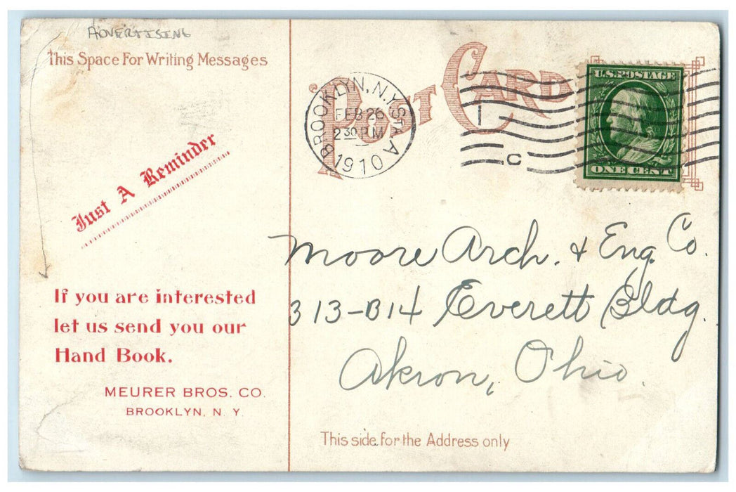 1910 Meurer's Brands of Tin Plate Syracuse NY Advertising Antique Postcard