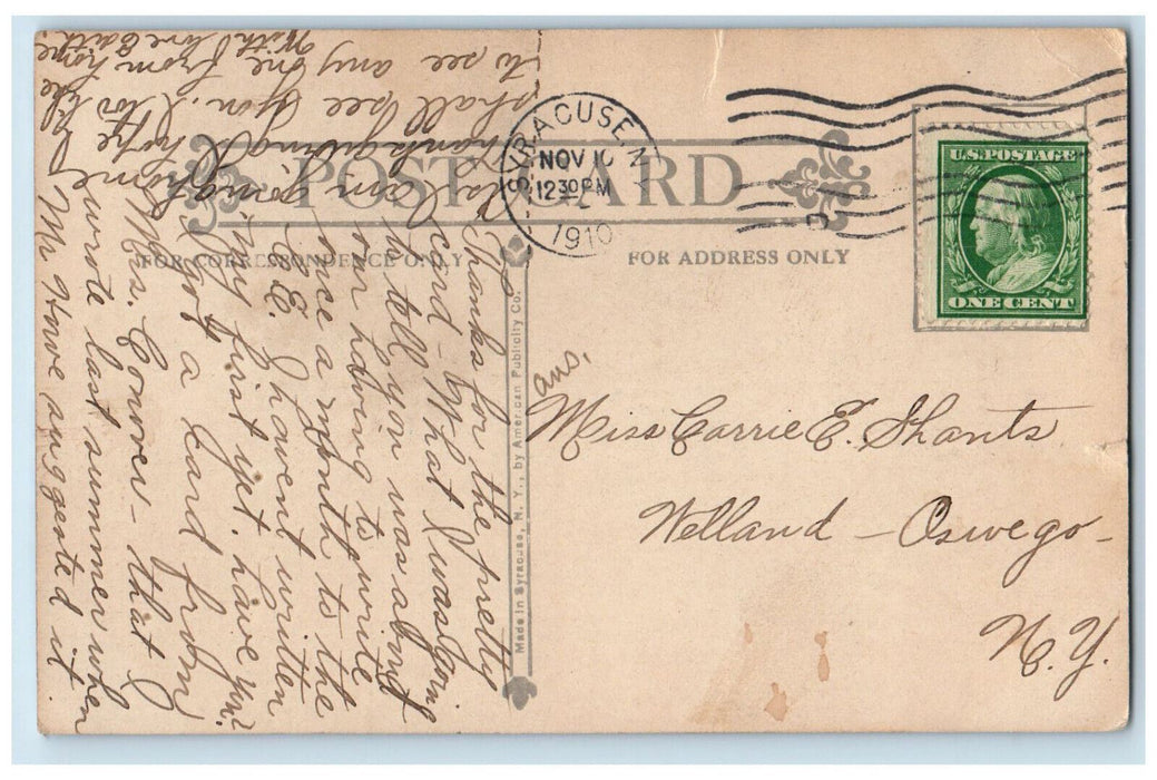 1910 State Armory Syracuse New York NY Antique American Publicity Co. Postcard