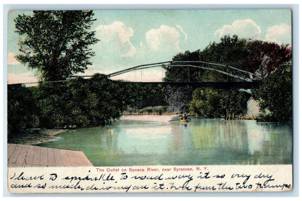 1908 The Outlet on Seneca River Near Syracuse New York NY Antique Postcard