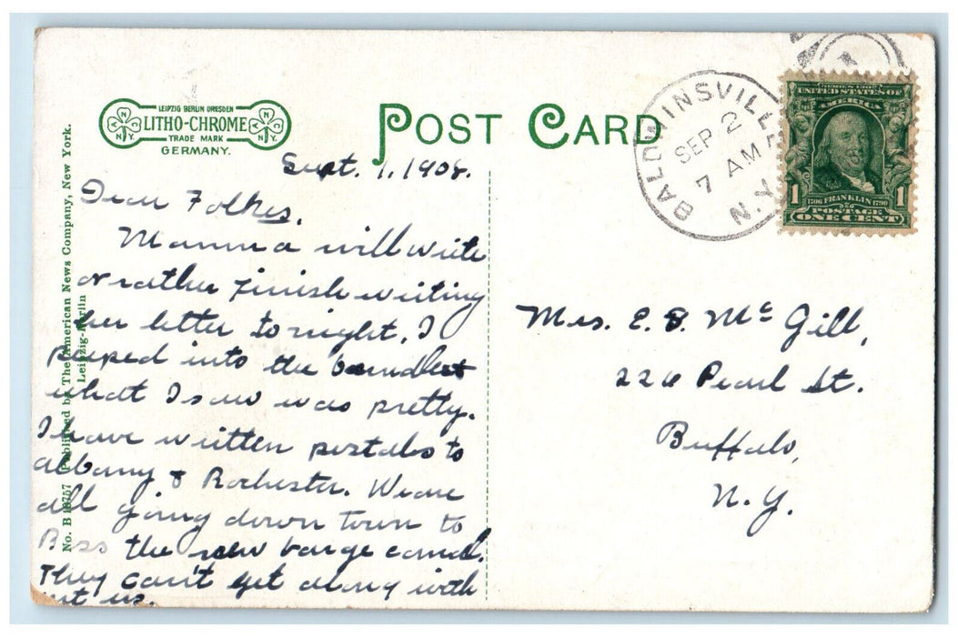 1908 The Outlet on Seneca River Near Syracuse New York NY Antique Postcard