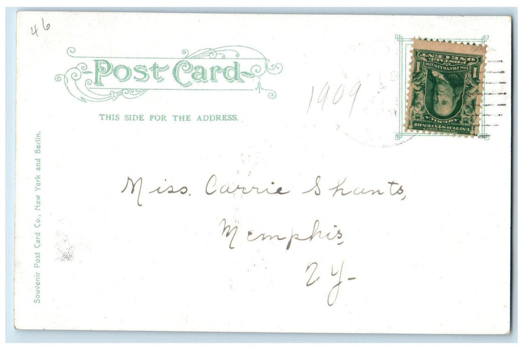 1909 Snow Scene Fayette Park Syracuse New York NY Antique Posted Postcard