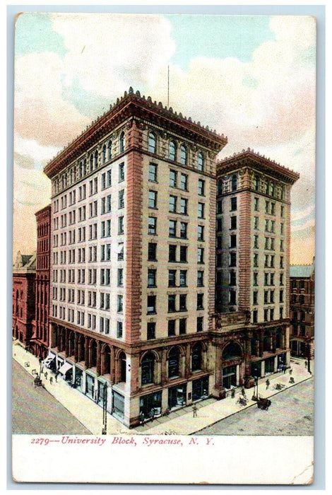 c1905 University Block Syracuse New York NY Souvenir Post Card Co. Postcard