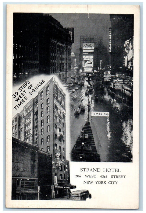 Strand Hotel Time Square Sight Seeing New York City New York NY Postcard