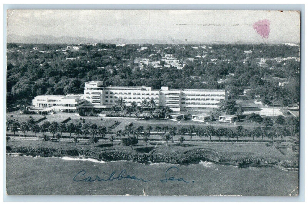 1956 Hotel Jaragua Ciudad Trujillo Caribbean Sea Republica Dominicana Postcard