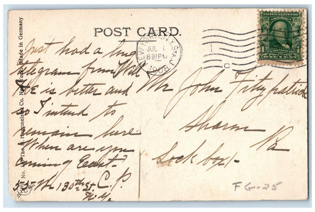 1908 Light & Shade Bronx Park River Nature Scene New York NY Antique Postcard