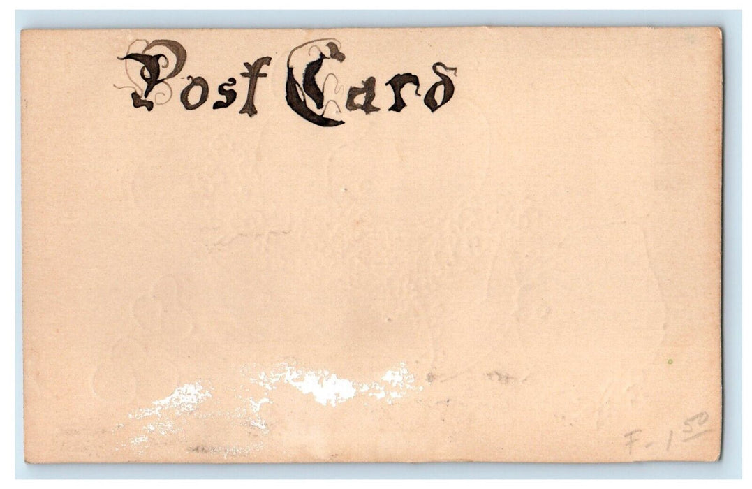 c1910 Hand Painted Art Easter Greetings Chics Racket Hat Postal Card Postcard
