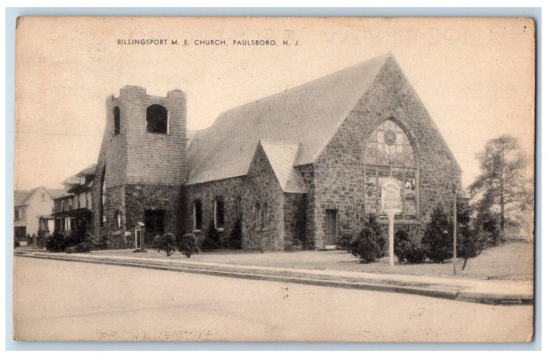 c1930's Billingsport M.E Church Exterior Scene Paulsboro New Jersey NJ Postcard