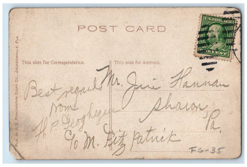 c1910's The Big Oak Dixieland Park South Jacksonville Florida FL Postcard