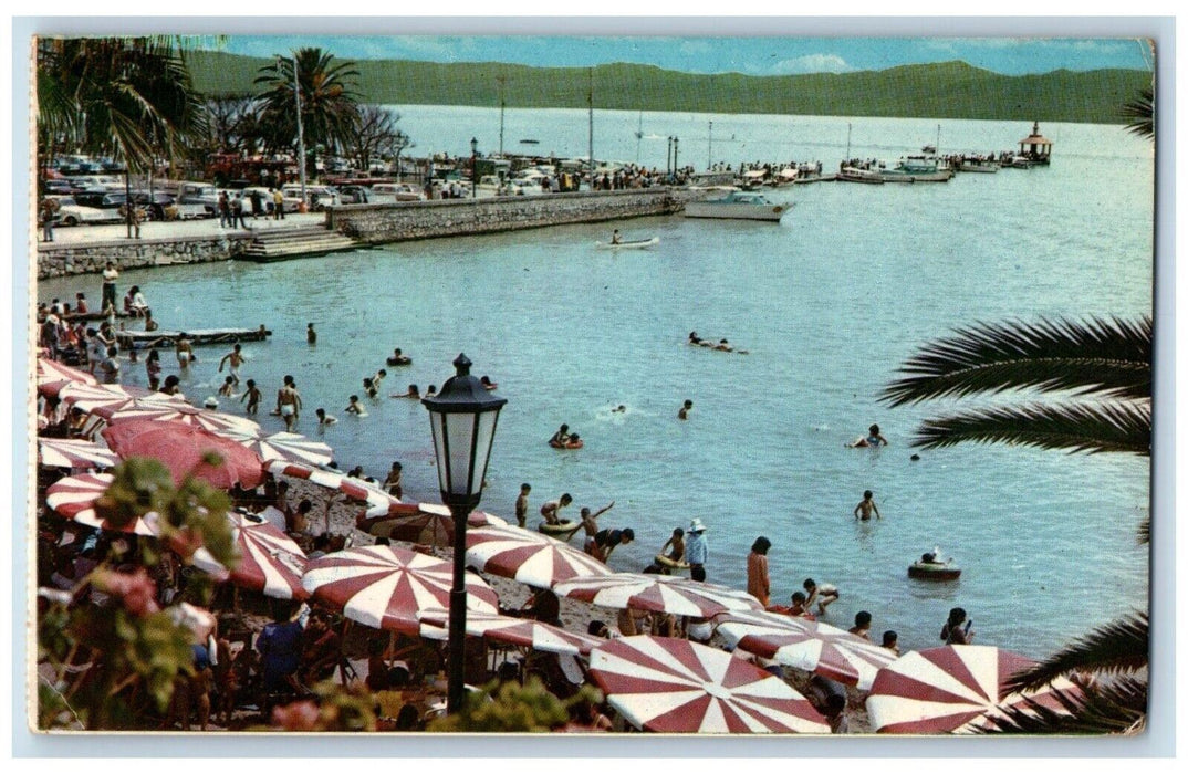 View Of Playa Y Faro Beach And Lighthouse Chapala Jal. Mexico Vintage Postcard