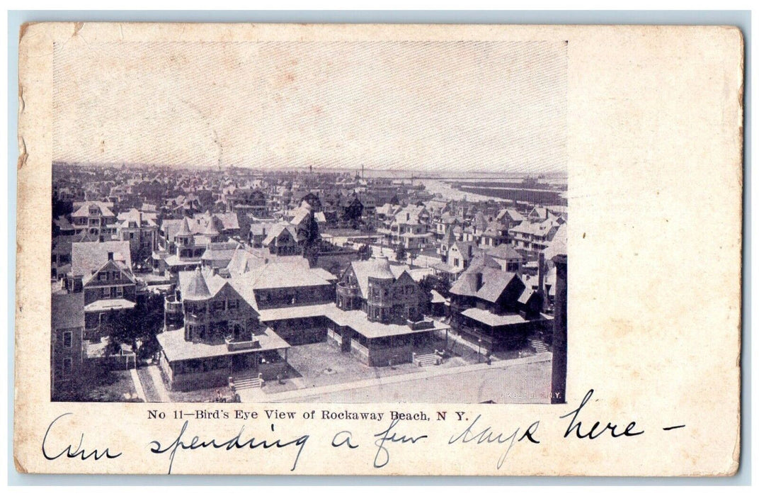 c1910's Brid's Eye View Of Rockaway Beach New York NY Antique Posted Postcard