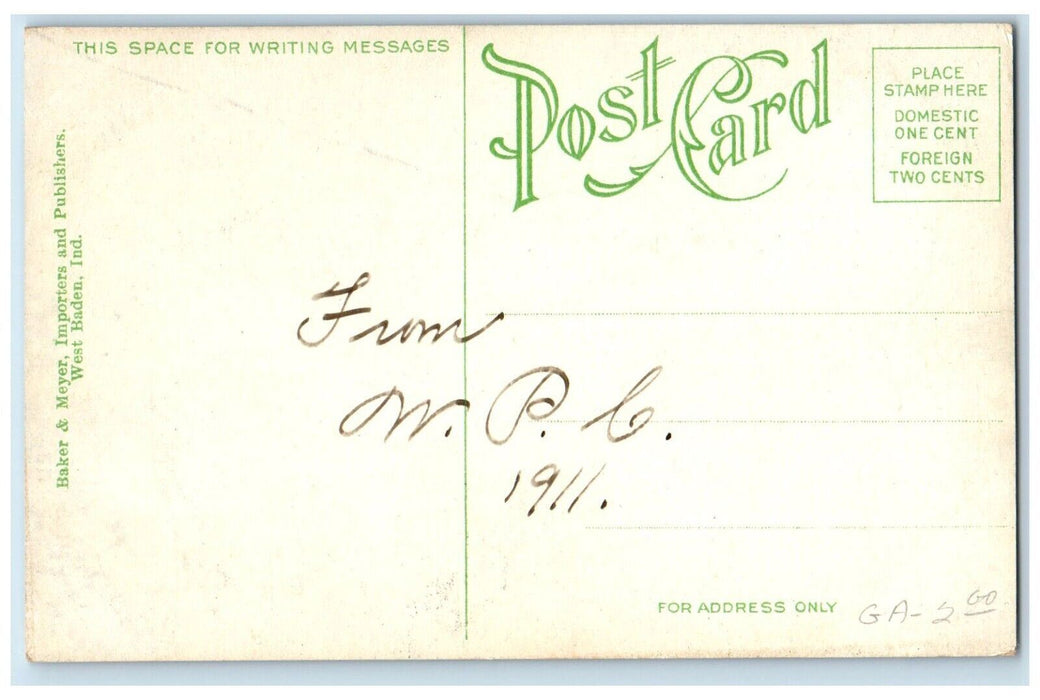 1911 New West Baden Springs Hotel Carlsbad Of America Indiana IN Postcard