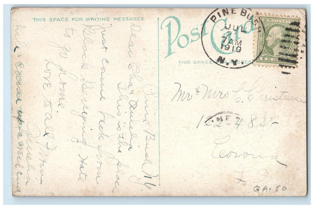 1919 Cliff Rock Sam's Point Nature Scene Pine Bush New York NY Antique Postcard