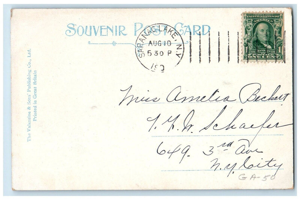 1904 The Village From Lake Flower Avenue Drive Saranac Lake New York NY Postcard