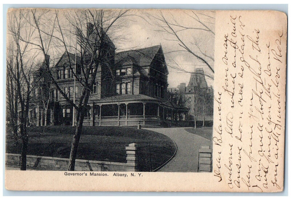 1907 Governor's Mansion Exterior Scene Albany Hillsdale New York NY Postcard