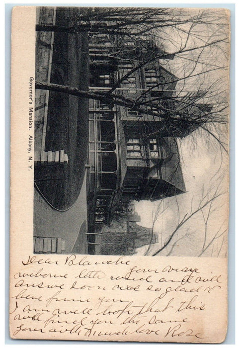 1907 Governor's Mansion Exterior Scene Albany Hillsdale New York NY Postcard