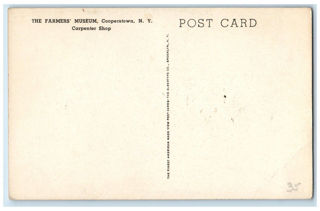 c1930's The Farmer's Musuem Carpenter Shop Cooperstown New York NY Postcard