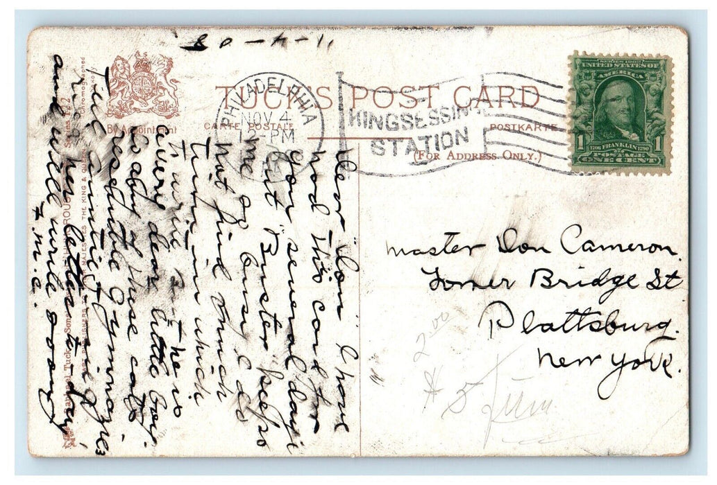 c1910's Boulanger Cats Party Hat Dutch Sandals Tuck's Posted Antique Postcard