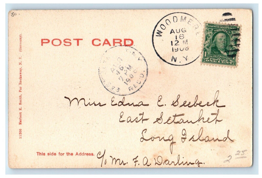 1906 Lawrence Club Lawrence Long Island New York NY Posted Antique Postcard