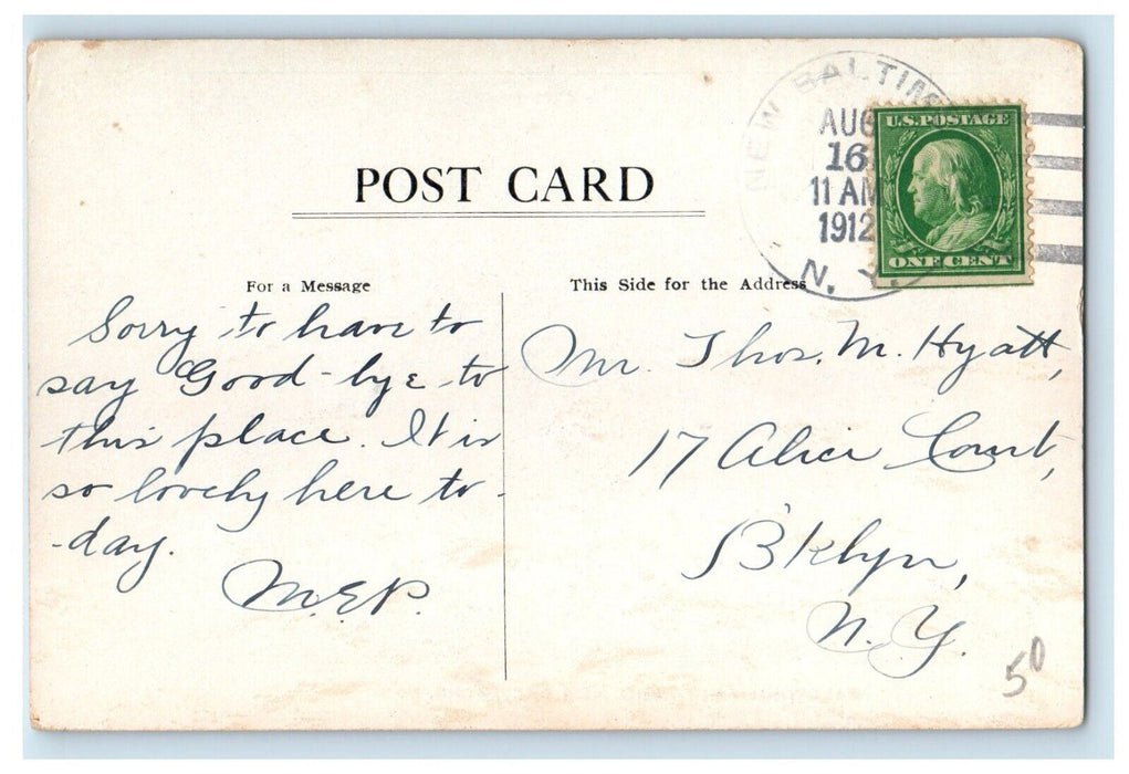 1912 Baldwin's Ship Yard Dry Dock New Baltimore New York NY Antique Postcard