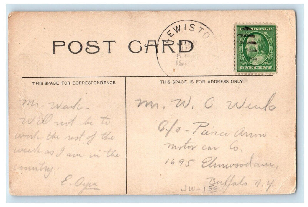 c1907 Main Street Lewiston Niagara Falls Coca Cola Ice Cream Restaurant Postcard