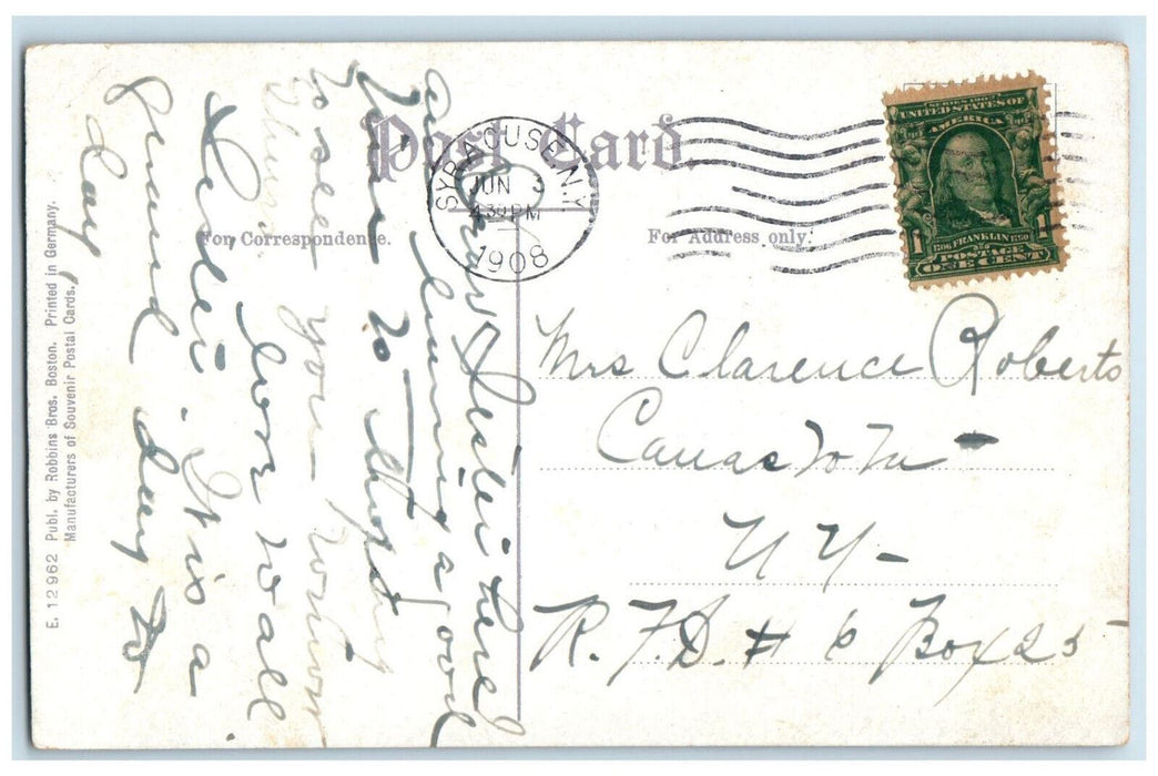 1908 City Hall Syracuse New York NY Posted Antique Robbins Bros Postcard