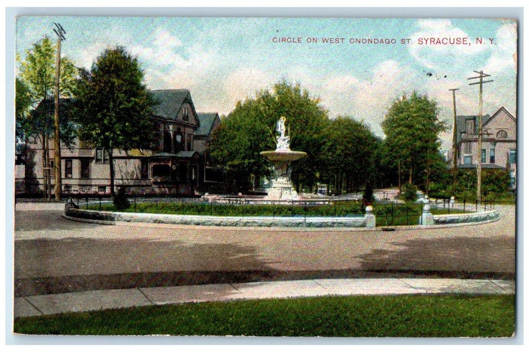 1908 Circle on West Onondaga Street Syracuse New York NY Robbins Bros Postcard