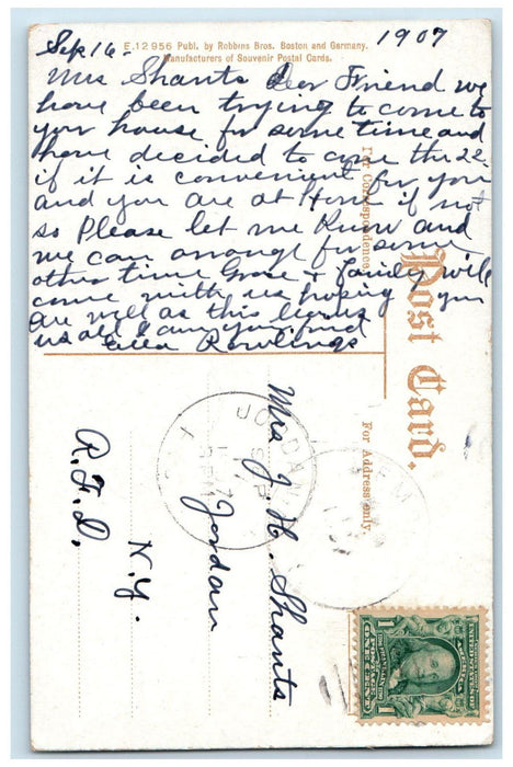 1907 Burnet Park Syracuse New York NY Antique Robbins Bros Postcard
