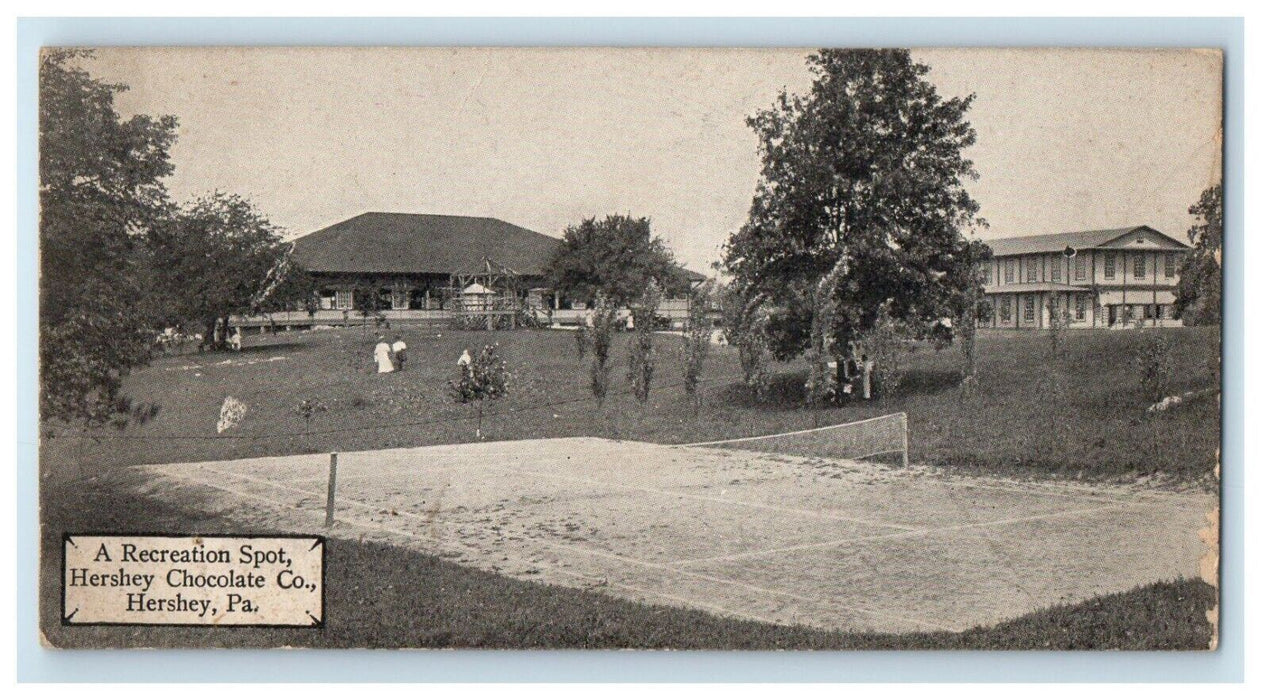 c1910 Recreation Spot Volleyball Tennis Hershey Chocolate Co. PA Postcard