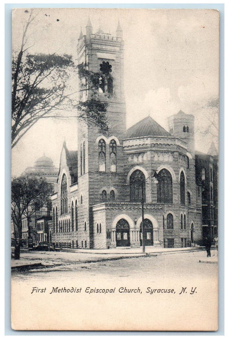 1907 First Methodist Episcopal Church Syracuse New York NY Antique Postcard