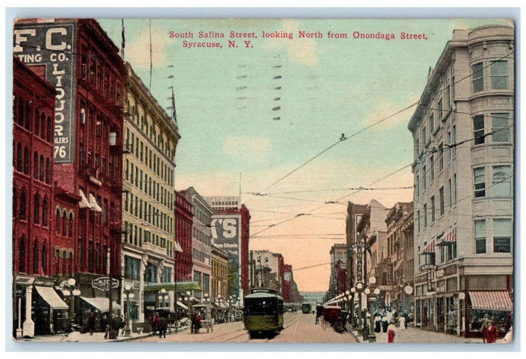 1914 South Salina Street Trolley Car Parlor Theatre Syracuse NY Postcard