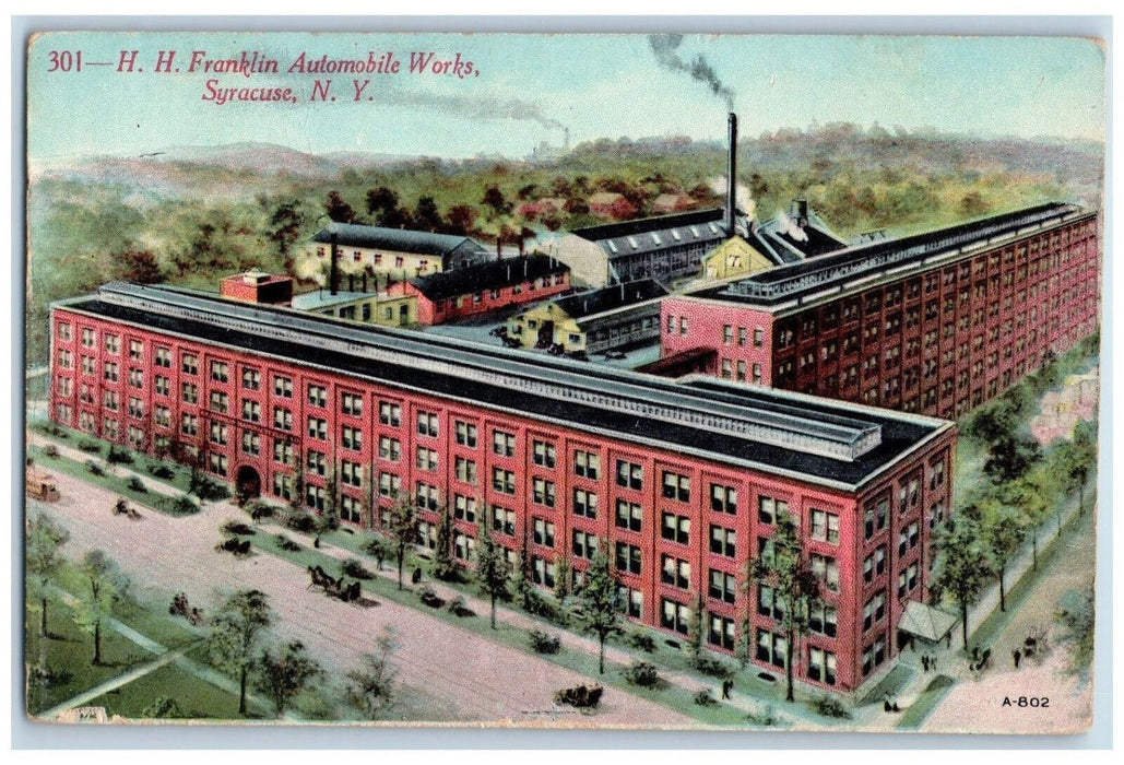 c1910 H.H. Franklin Automobile Works Syracuse NY Antique Posted Postcard