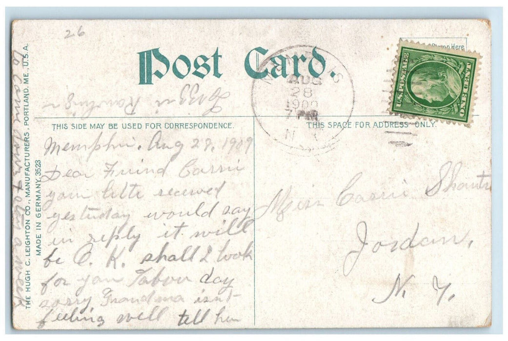 1909 Walnut Park Syracuse NY Antique Posted Hugh C Leighton Co. Postcard