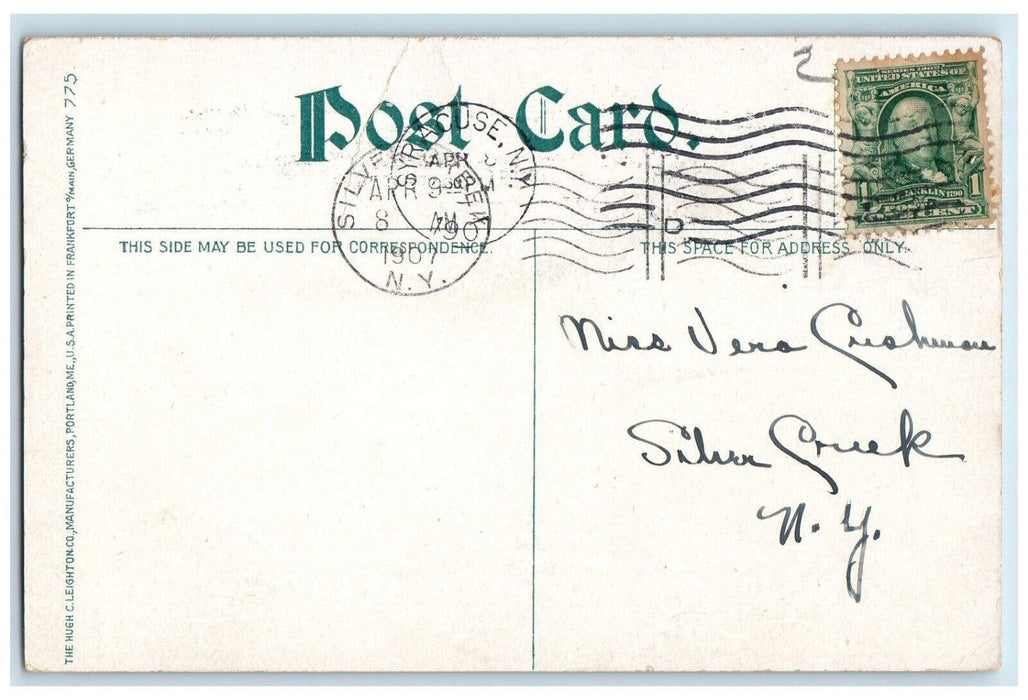 1907 West Genesee Street Syracuse NY Antique Posted Hugh C Leighton Co. Postcard