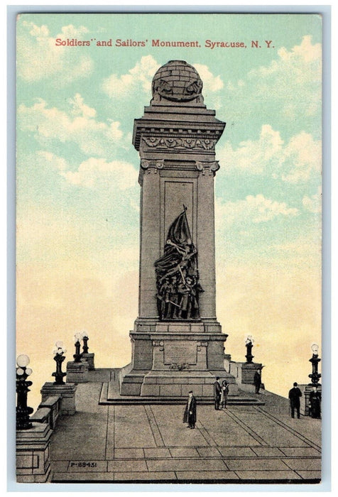 c1910 Soldier's and Sailors Monument Syracuse NY Valentine-Souvenir Co Postcard