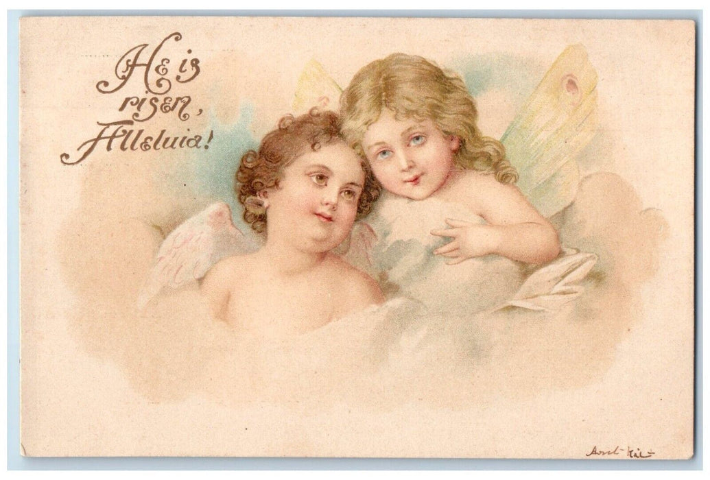 c1905 Easter Holy Angels Butterfly Wing Posted Antique Postcard