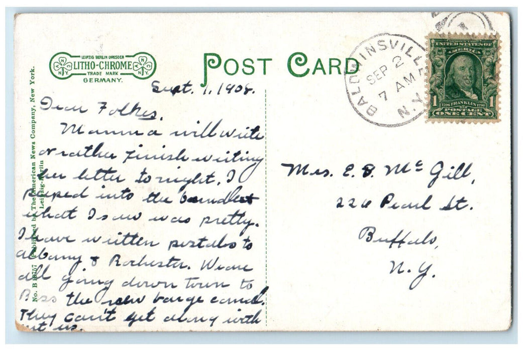 1908 The Outlet on Seneca River Near Syracuse NY Baldwinsville NY Postcard