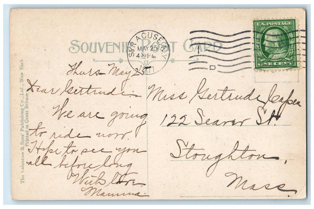 1911 Crowd at W Water Street Syracuse New York NY Posted Antique Postcard